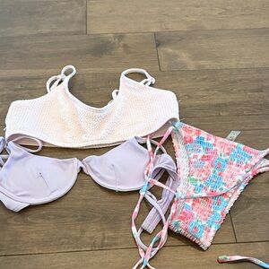 SHEIN White and Multicolor Bikini Set